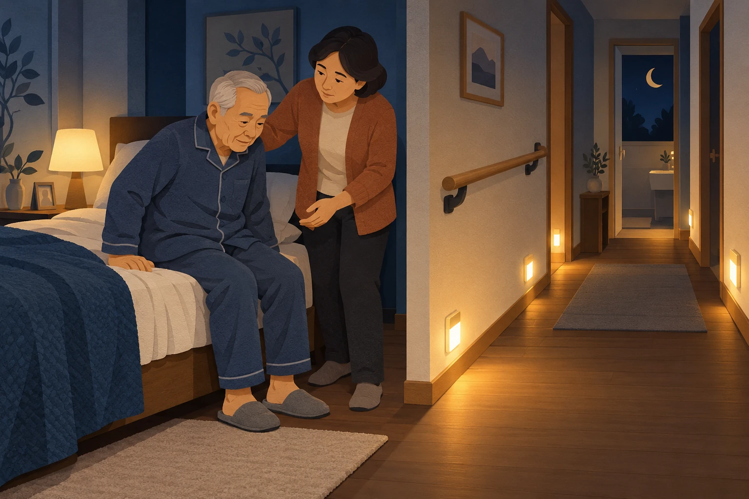 明亮通道与及时陪伴帮助减少跌倒风险